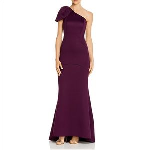 Eliza J Womens One Shoulder Scuba Evening Dress Purple